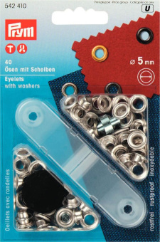 Prym Ösen und Scheiben MS 5,0 mm silberfarbig 