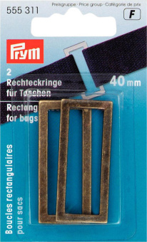 Prym Rechteckringe 40mm altmessing 