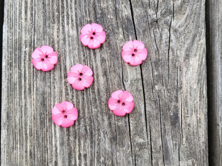 Knopf Blume 15mm pink 