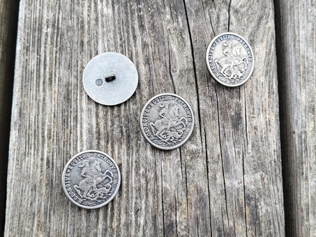 Metallknopf Schutzpatron silber 25mm 