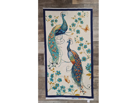 Panel Baumwollstoff Pfau 0,55x1,10m 