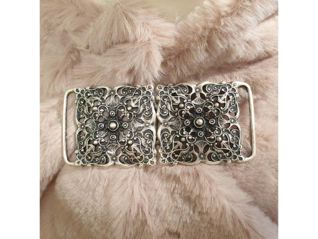 Schürzenschließe altsilber eckig 