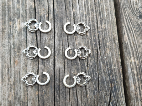 Miederhaken altsilber 1 Paar (2 Stück) 