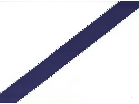 Satinband 50mm mit Picotrand dunkelblau 