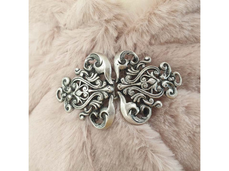 Schürzenschließe altsilber Lilienform 