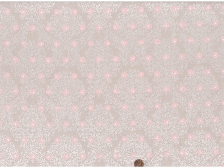 Jacquard Blumen beige / rosa Reststück 0,90 x 1,35m 