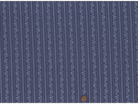 Jacquard Blumenranke jeansblau 