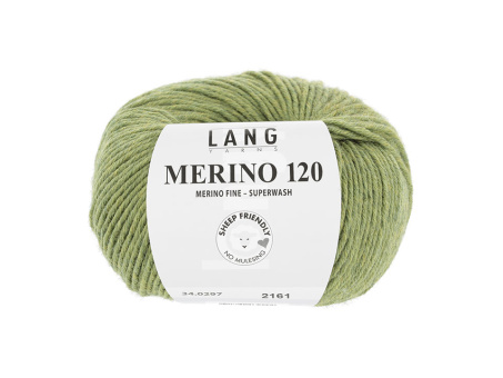 Lang MERINO 120 0297 HELL OLIVE MÉLANGE