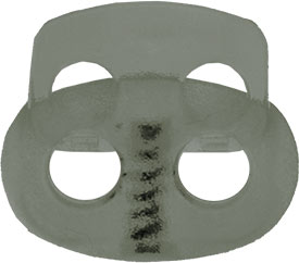Kordelstopper 2-loch 18mm oval transparent schwarz 