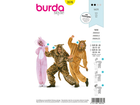Burda 3576 Tiere (38-54) 