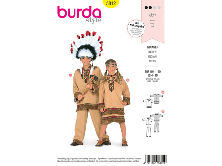 Burda 5812 Indianer (104-140) 