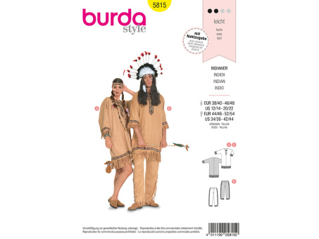 Burda 5815 Indianer (38-54) 