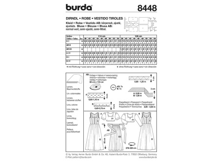 Burda 8448 Dirndl (36-54) 