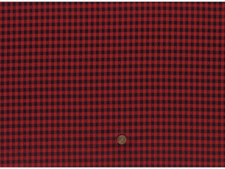 Jacquard Herz rot / schwarz 
