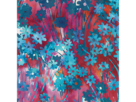 Baumwolsltoff Bali Blümchen pink / blau 