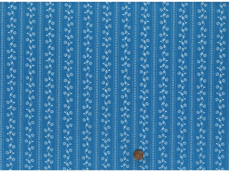 Trachtenbaumwollstoff Blume türkis 