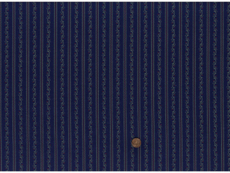 Trachtenbaumwollstoff jeansblau Blumen Streifen bordeaux / kiesel 