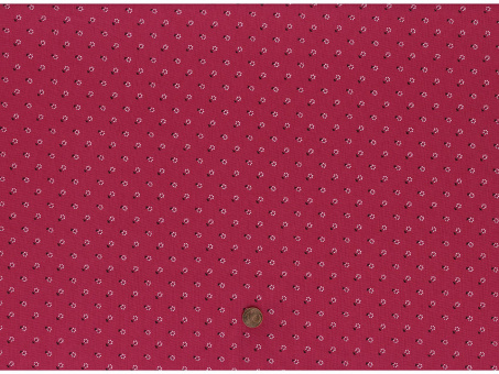 Trachtenbaumwollstoff pink / weiß Blume 