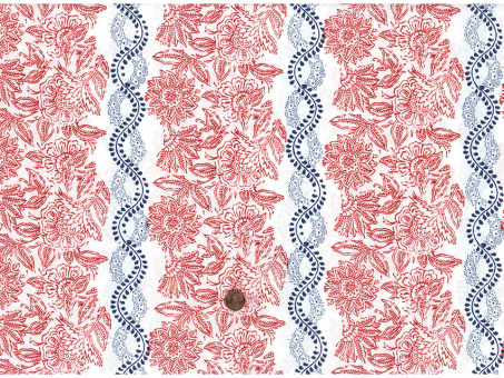 Trachtenbaumwollsatin gestr rot blau 