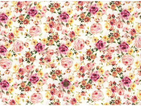 Trachtenbaumwollsatin Rosen creme 