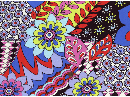 Jersey Blume bunt 