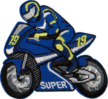 Applikation Motorrad blau 