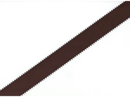 Satinband 50mm mit Picotrand dunkelbraun 