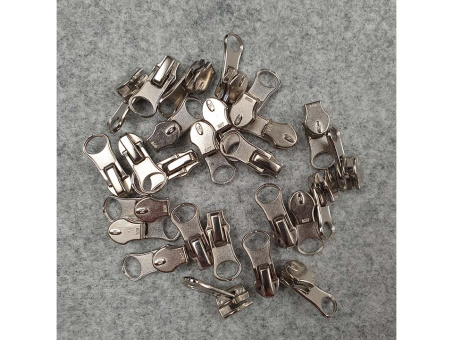Reißverschlussschieber silber kurz mit Loch 3mm 