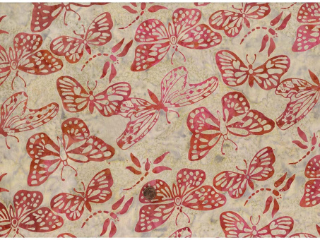 Baumwollstoff Bali beige Schmetterling 