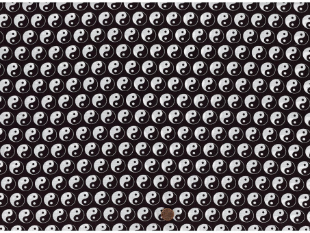 Baumwollstoff Yin & Yang schwarz weiß 