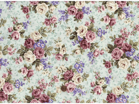 Trachtenbaumwollstoff große Rosen Reststück 0,85 x 1,10m 