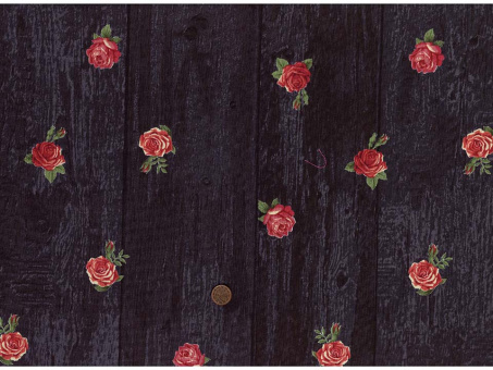 Trachtenbaumwollstoff Rosen schwarz 