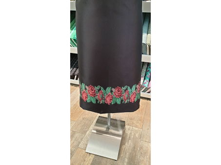 Jacquard Trachtenpanel schwarz Rosen 0,85m x 1,60m 