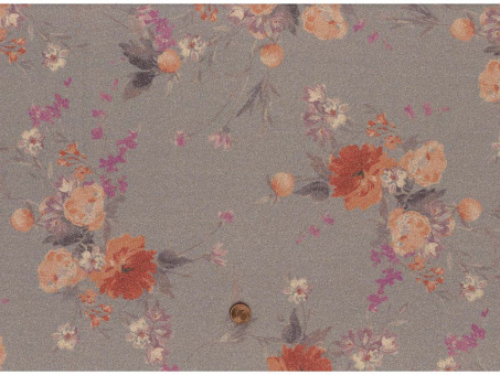 Wintersweat Blumen Glitzer taupe 