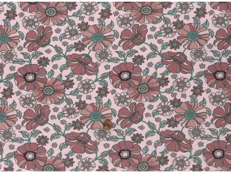 Jersey Blumen altrosa 