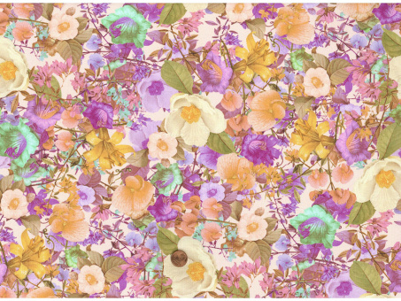 Baumwollstoff elastisch Blumen 