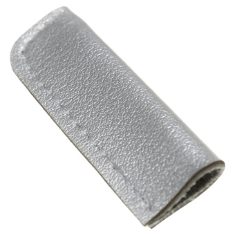 Kordelenden Lederimitat Nappa silber 