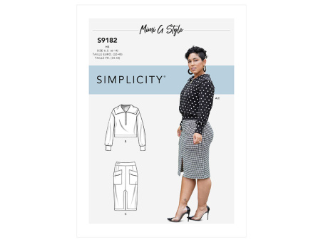 Simplicity S9182.H5 PG L Bluse & Rock 32-40 