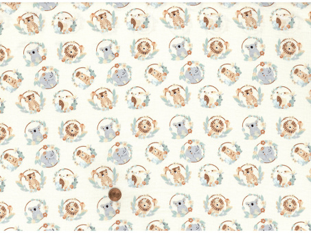Baumwollstoff Baby pastell Tierkinder 