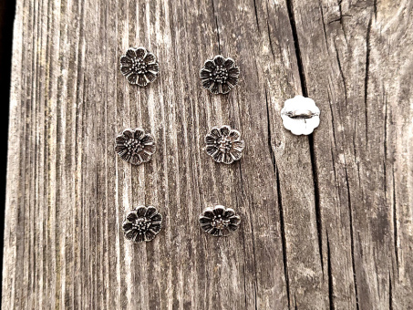 Silberknopf Gänseblümchen 11mm 