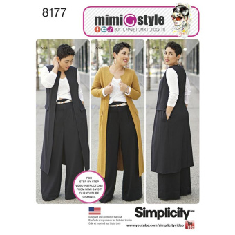 Simplicity 7930.AA PG L Hose, Mantel, Weste & Oberteil 36-44 
