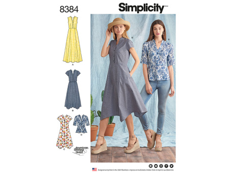 Simplicity 7990.U5 PG A Kleid & Bluse 42-50 