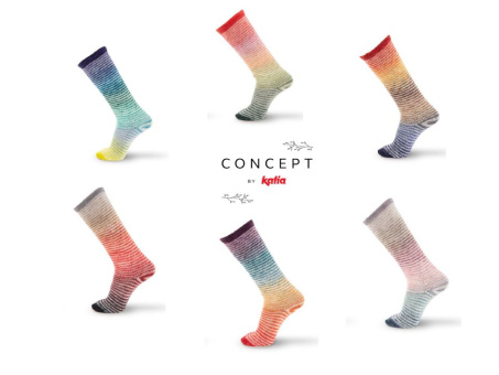 CONCEPT by Katia SYMMETRIC SOCKS & MORE 4-fädig RAINBOW 