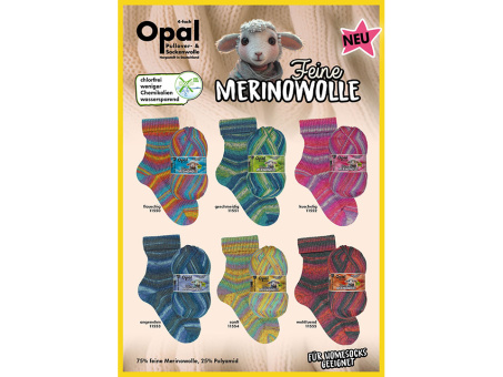 OPAL Sockenwolle 4-fädig Feine Merinowolle 