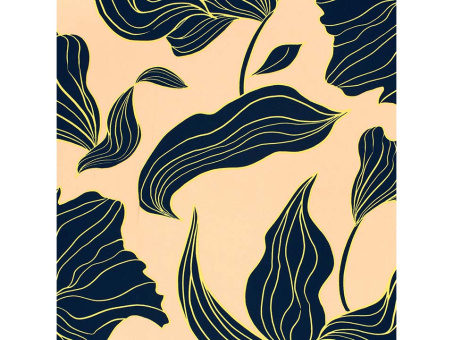 Viskosestof/-satin Blätter apricot Reststück 1,55m x 1,40m 