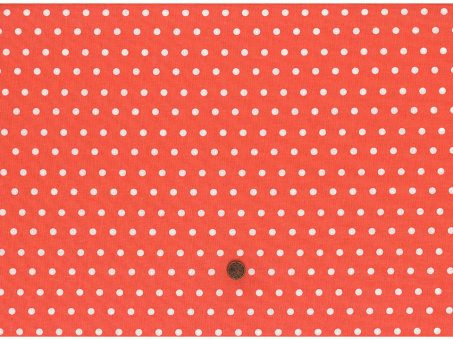 Baumwollstoff Punkte orange / weiß Reststück 1,00 x 1,45m 
